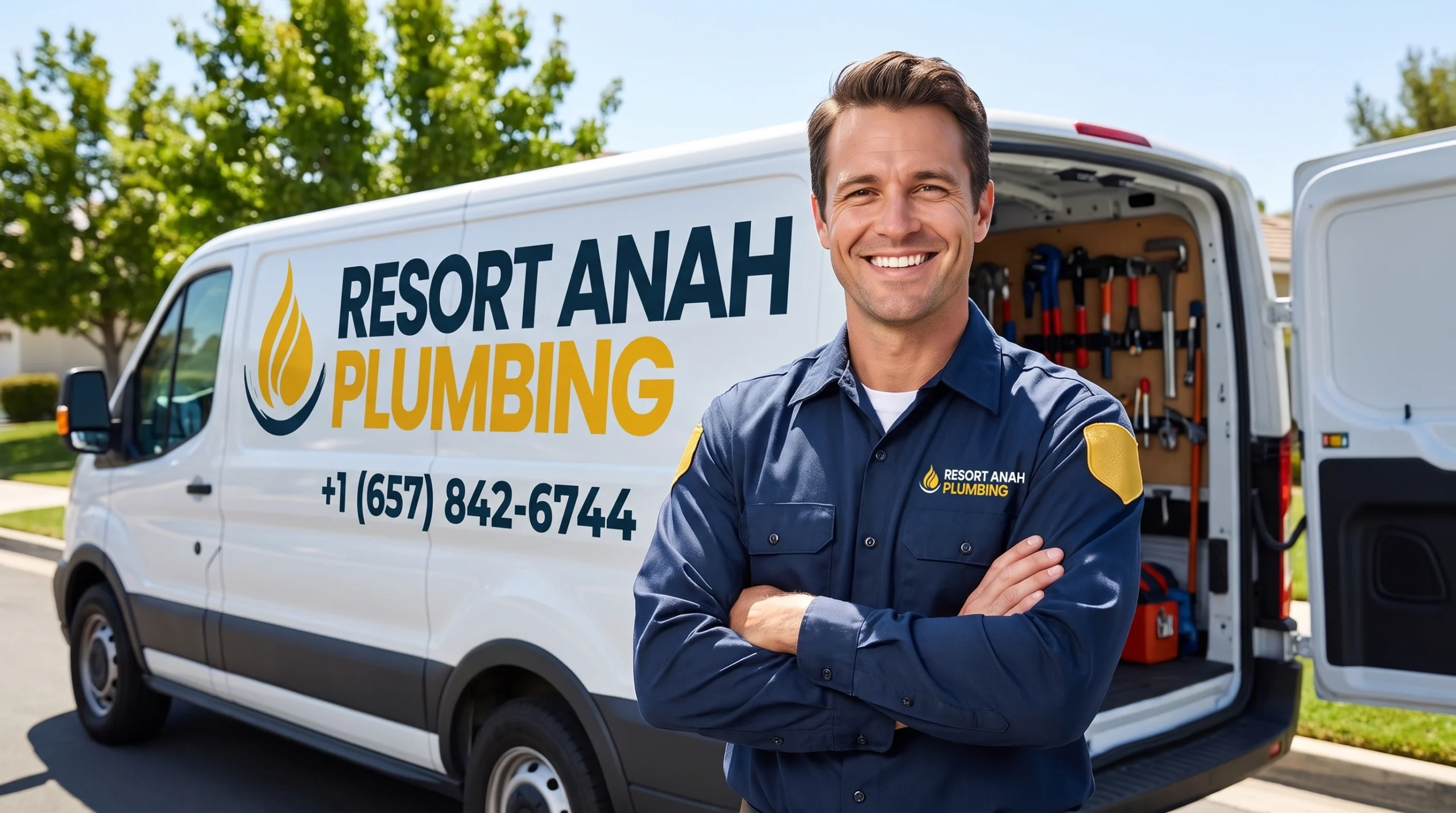 Certified C-36 licensed plumber inspecting pipes in an Anaheim CA home — Resort Anah Plumbing