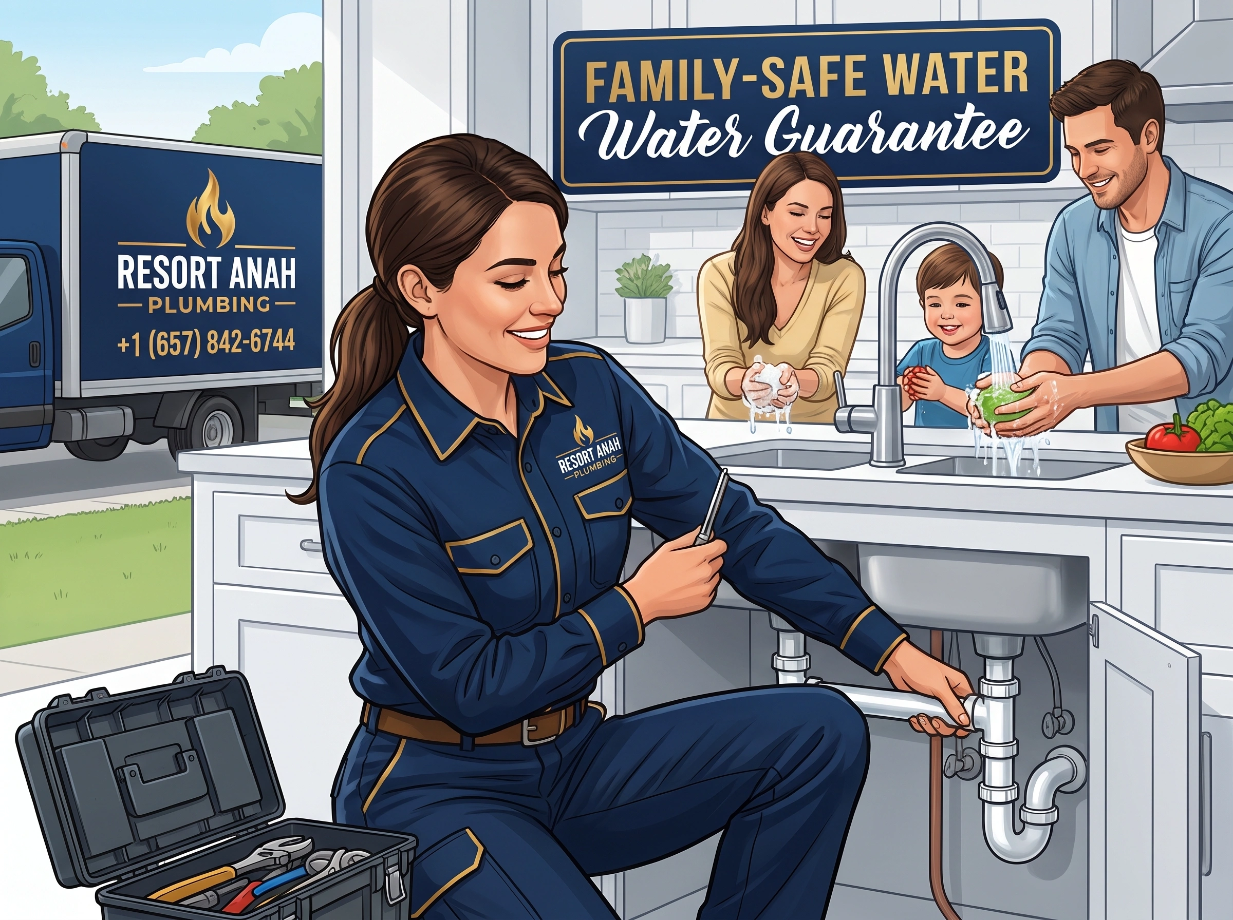 Kitchen sink repair and water filtration installation for an Anaheim CA family — Resort Anah Plumbing