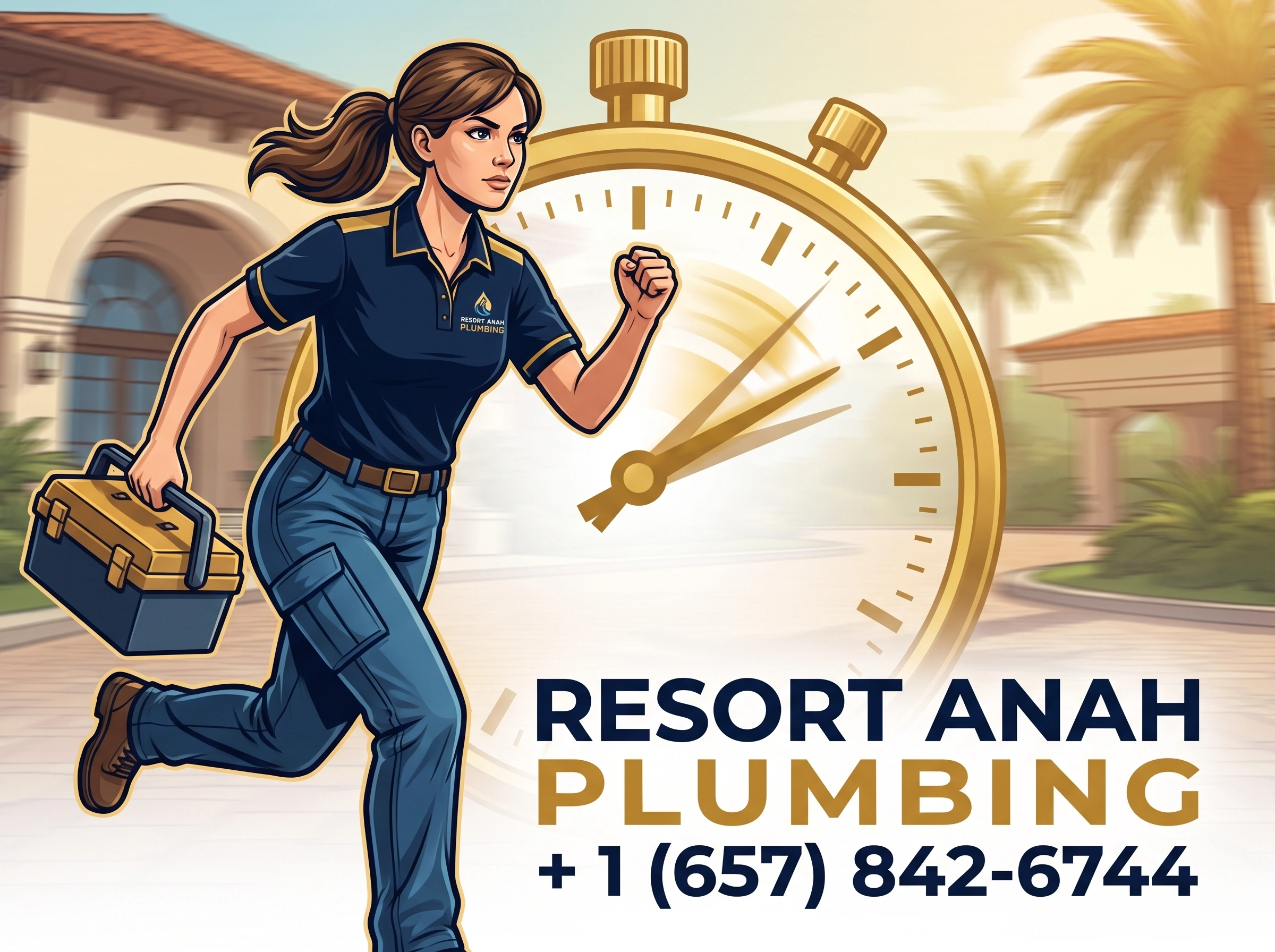 Fast response emergency plumber arriving at an Anaheim CA home — Resort Anah Plumbing