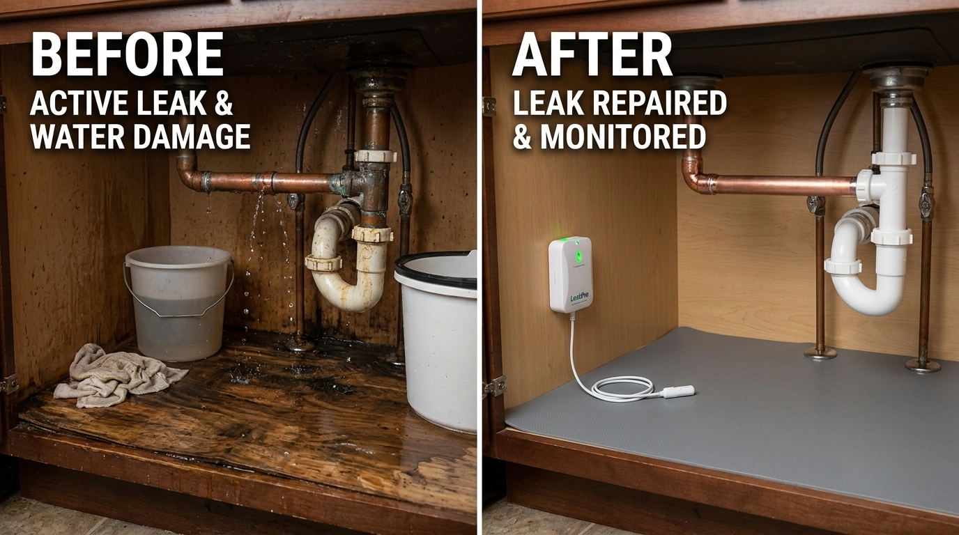 Water Leak Detection Before and After Results - Resort Anah Plumbing Anaheim CA